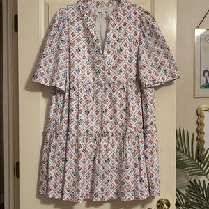 Sugarlips White Floral Dress with Ruffles